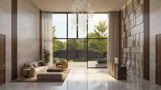 Eldeco Camelot clubhouse lobby render