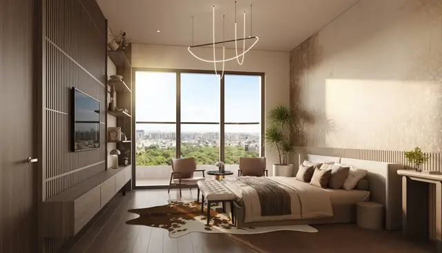 Eldeco Camelot master bedroom render