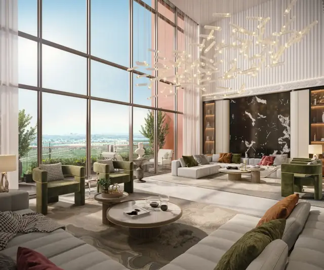 Eldeco Fairway Reserve double-height penthouse living room