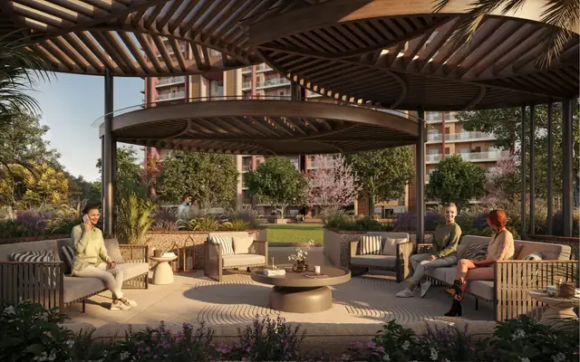 Eldeco Fairway Reserve pergola lounge on the lawn