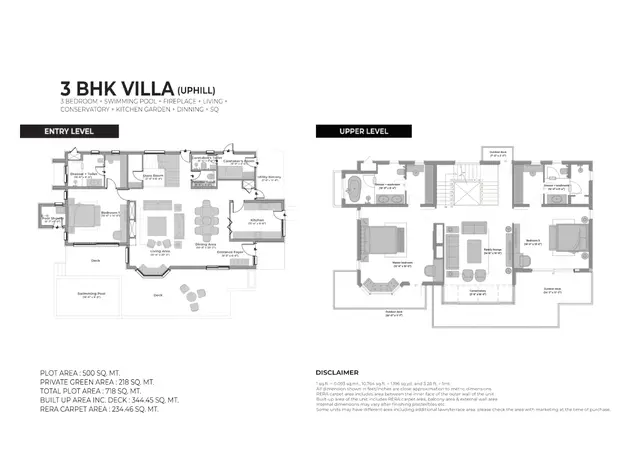 Eldeco Terra Grande Kasauli Hills 3 BHK Pine Estate uphill villa floor plan