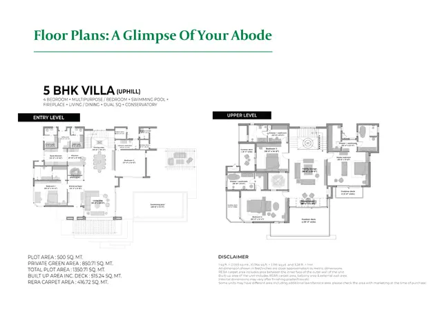 Eldeco Terra Grande Kasauli Hills 5 BHK Oak Estate uphill villa floor plan